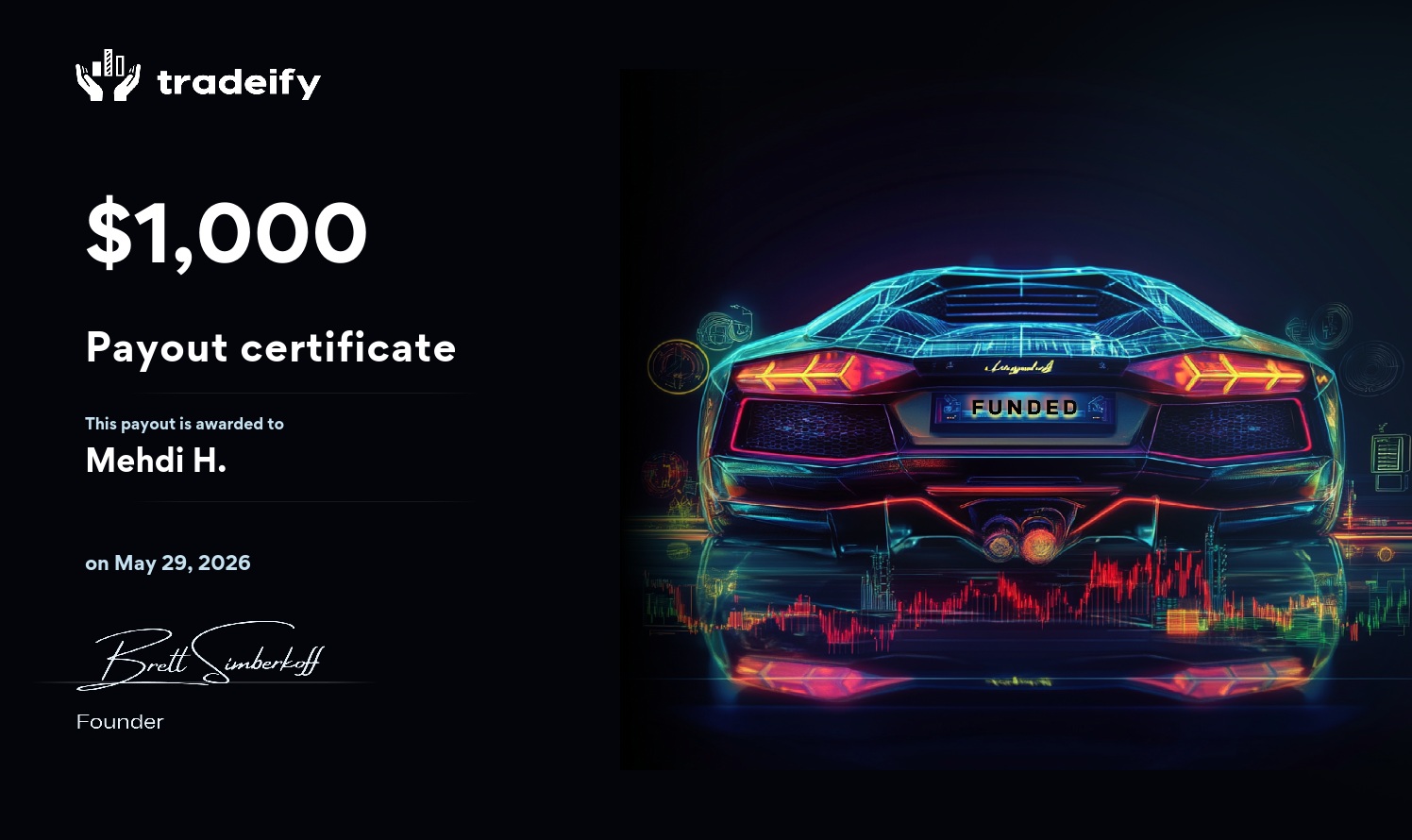 Tradeify Payout Certificate 5